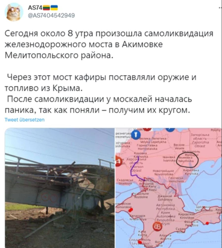 Ukraine Krieg Brücke Melitoptol