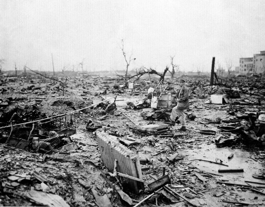 Dabei würden grosse Gebiete zerstört und unbewohnbar – wie hier in Hiroshima in den 1940er Jahren.