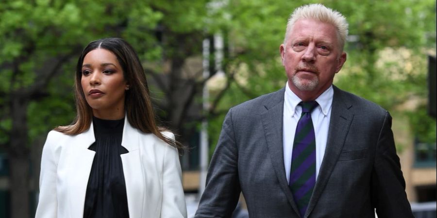 Boris Becker und Lilian de Carvalho Monteiro vor einem Gerichtstermin.