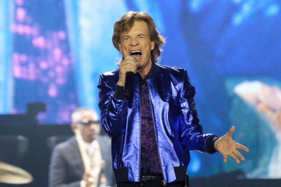 Mick Jagger, Frontsänger der Rolling Stones, in Gelsenkirchen.