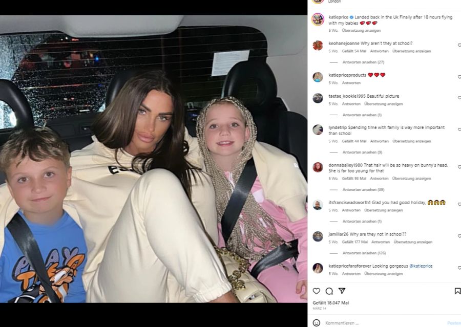 Katie Price mit zwei ihrer fünf Kids.