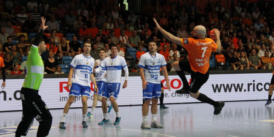 Kadetten Schaffhausen gewinnen gegen HC Kriens-Luzern am 1. Juni 2023.