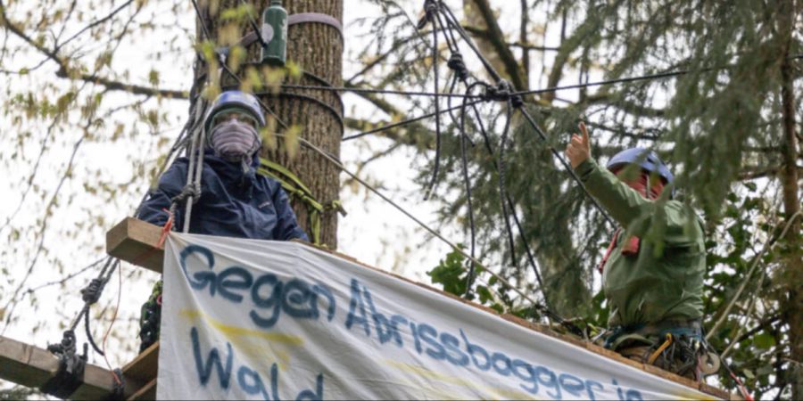 In Rümlang ZH besetzen Aktivisten und Aktivistinnen derzeit einen Wald.