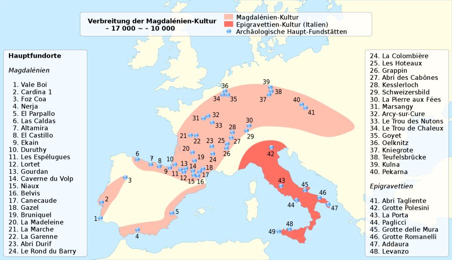 Die Objekte stammen aus der sogenannten Magdalénien-Kultur und sind zwischen 20'000 und 18'000 Jahre alt.