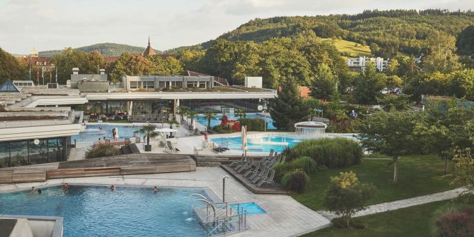 Die Therme Bad Zurzach. Kommunale Taxen für Touristinnen und Touristen kennen die Thermalkurorte Rheinfelden, Bad Zurzach und Baden. (Archivbild) Bad Zurzach Therme