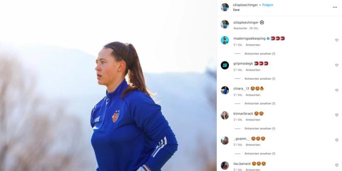 Silia Plöchinger, Torhüterin vom FC Basel erntet harsche Kritik für eine Instagram-Story zum Klassiker FCB-FCZ. fc basel