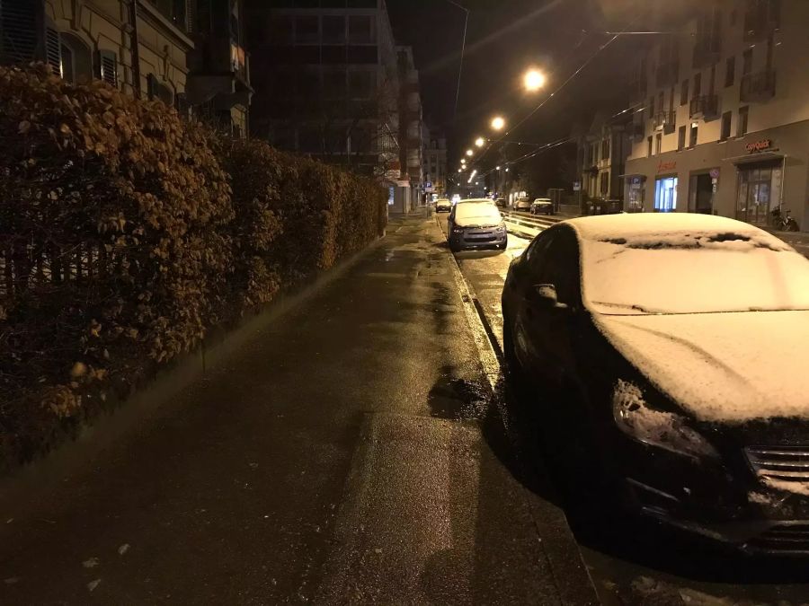 In der Nacht auf heute schneite es in Bern.