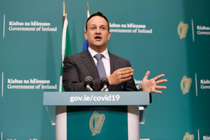 Leo Varadkar, Premierminister von Irland, informiert bei einer Pressekonferenz über die aktuelle Lage während der Coronavirus-Pandemie. Coronavirus - Irland