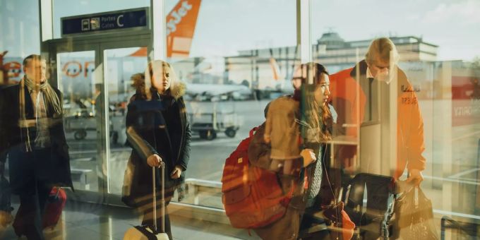 Am Flughafen. Am Flughafen
