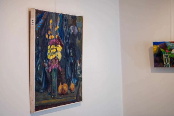 Gemälde "Blumenstrauss und Vermeer" von 1991