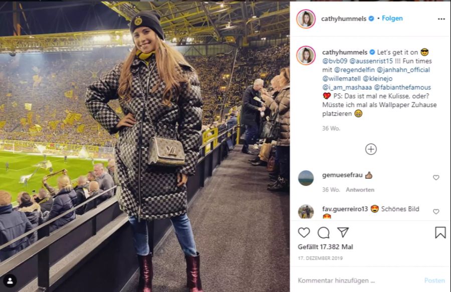 Cathy unterstützt ihren Mann Mats so oft wie nur möglich im Fussballstadion.