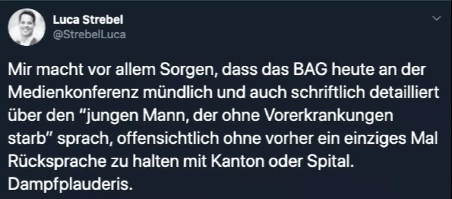 Der Stellvertretende Generalsekretär der CVP macht sich Sorgen über das BAG.