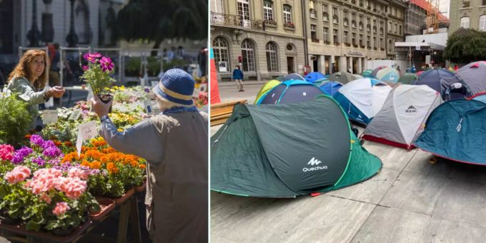 Klima-Aktivisten sollen für morgigen Markt weichen. markt