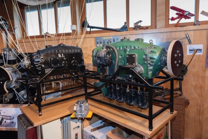 Kleine, leichte Motoren wie diese trieben die Propeller-Maschinen an.