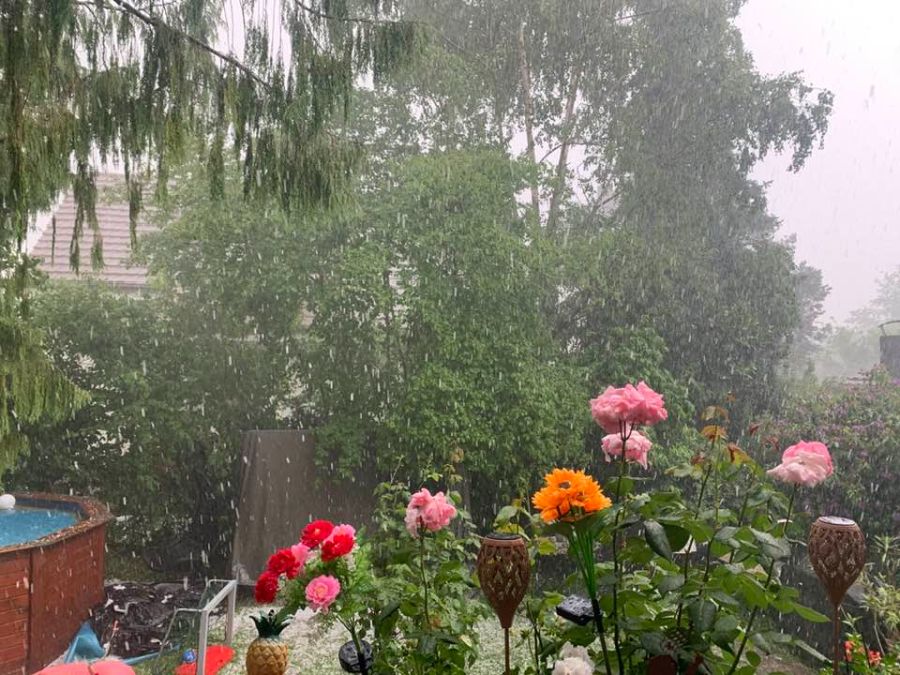 In Grenchen SO hagelte es am Sonntagnachmittag.