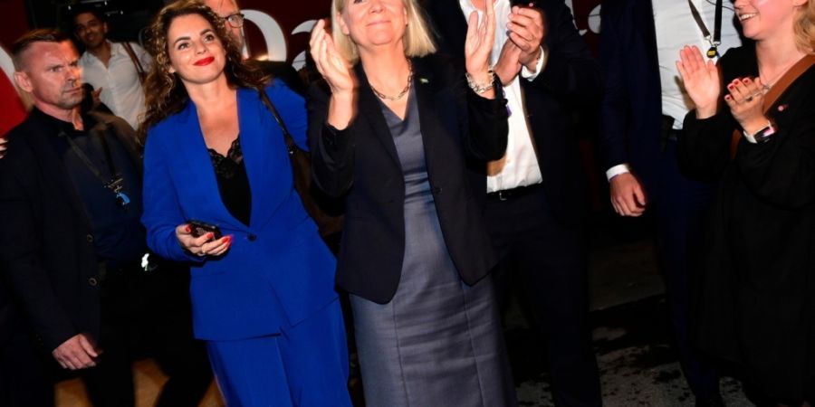 Die Vorsitzende der Sozialdemokraten, Magdalena Andersson (M). Foto: Jonas Ekstroemer/TT News Agency/AP/dpa
