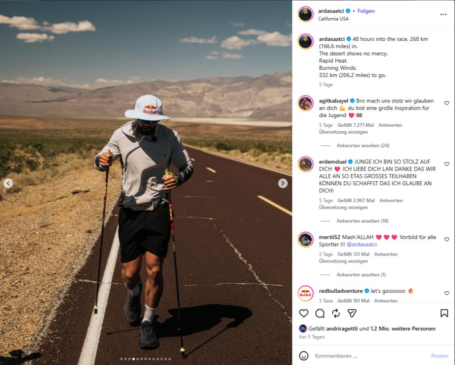 Arda Saatçi lief 600 Kilometer durch die USA.