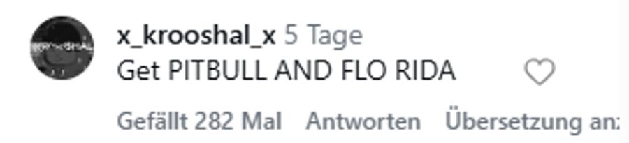 Dieser User schlägt Pitbull und Flo Rida für einen neuen Song für die WM 2026 vor.