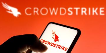 Smartphone Bildschirm Icon CrowdStrike Hintergrund Schiftzug CrowdStrike