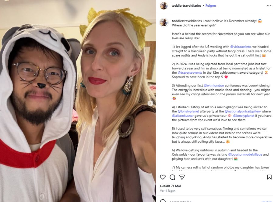 Minna Havstad und ihr Ehemann Andy (34) haben einen ungewöhnlichen Reisekompromiss für sich entdeckt.