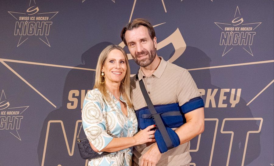 Lars Weibel, Director Sport, Swiss Ice Hockey, mit seiner Ehefrau Myriam.
