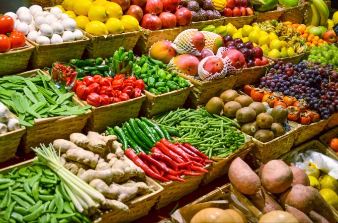 Gemüse Früchte vegan