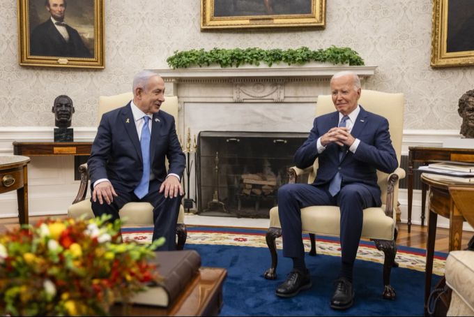 Israels Ministerpräsident Benjamin Netanjahu (links) bei seinem Beusch bei US-Präsident Joe Biden im weissen Haus im Juli 2024. (Archivbild) Netanjahu Biden
