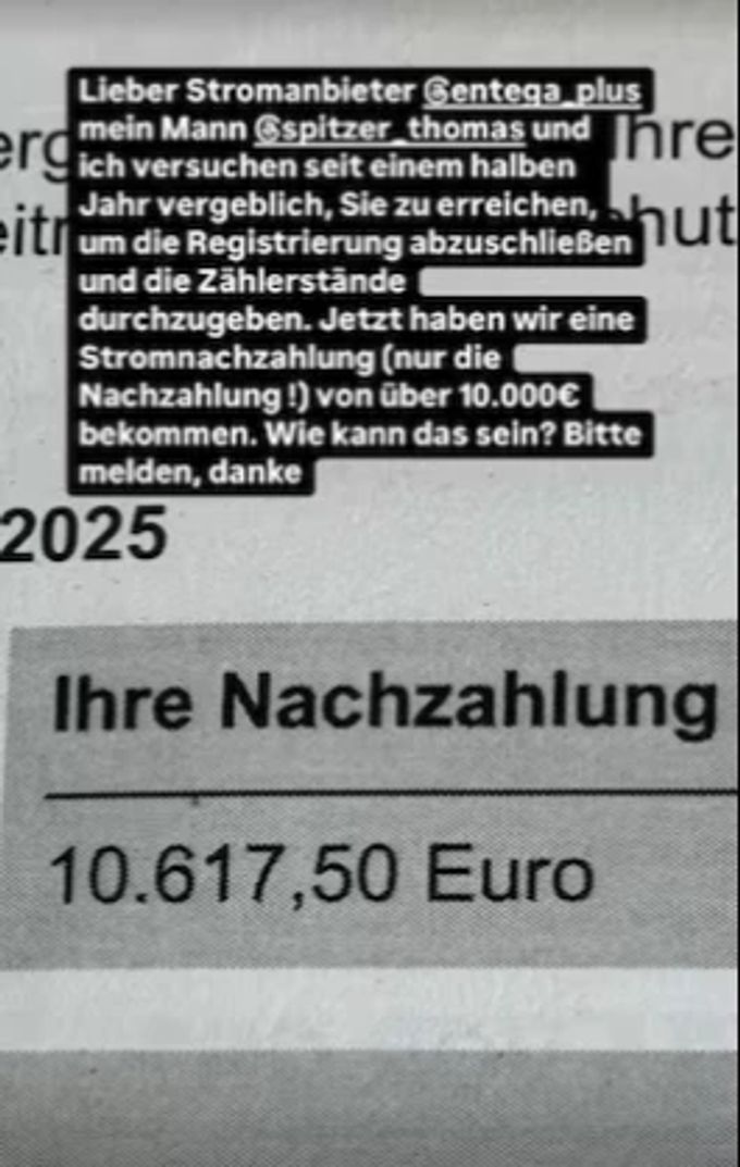 Die Komikerin liefert ihren Fans ein Beweisfoto für die Stromrechnung. Hazel Brugger