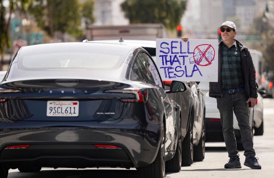 tesla protest