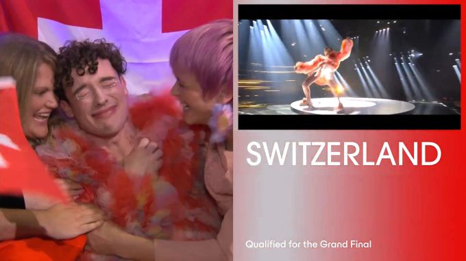 Die Schweiz steht im Final des Eurovision Song Contest, Nemo ist den Tränen nahe. Nemo