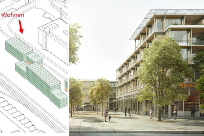 So soll es dereinst um das Gebiet «Im Funken» aussehen. - Buchner Bründler Architekten