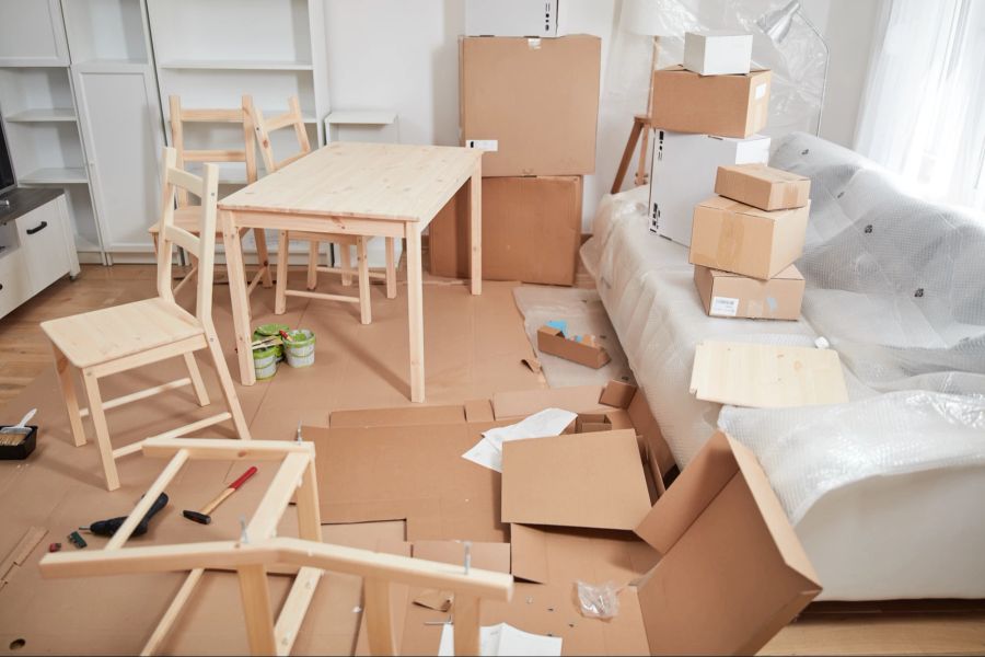 Wohnung, Chaos, Möbel