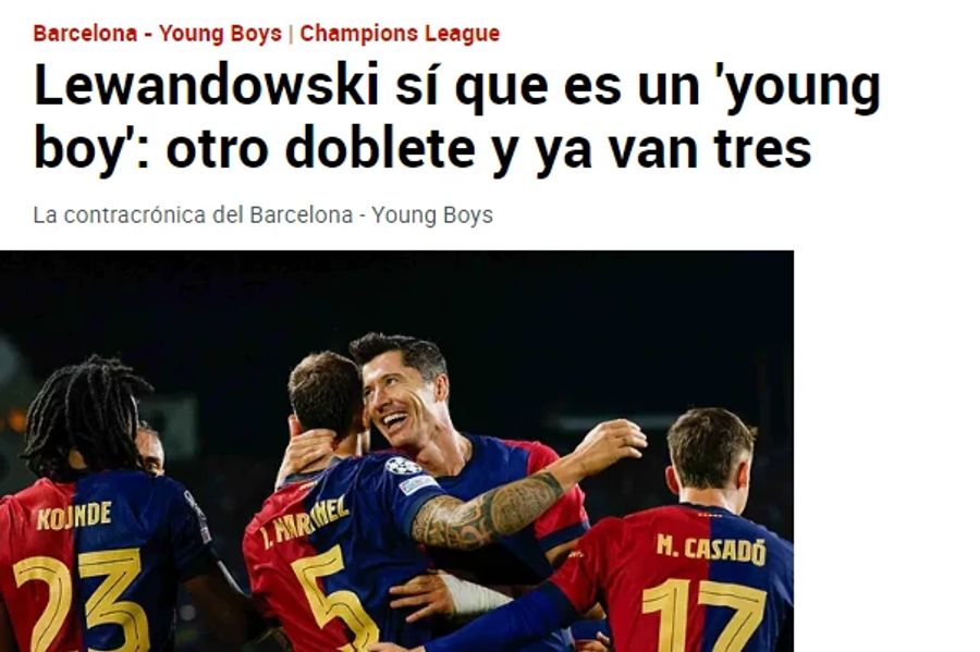 Die Marca bezeichnet Lewandowski nach dessen Hattrick gegen YB als Young Boy.