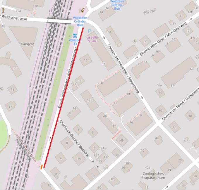 An der Krähenbergstrasse will die Stadt Biel 22 Parkplätze abbauen. Bei den Anwohnern sorgt das für Widerstand. Parkplätze Biel