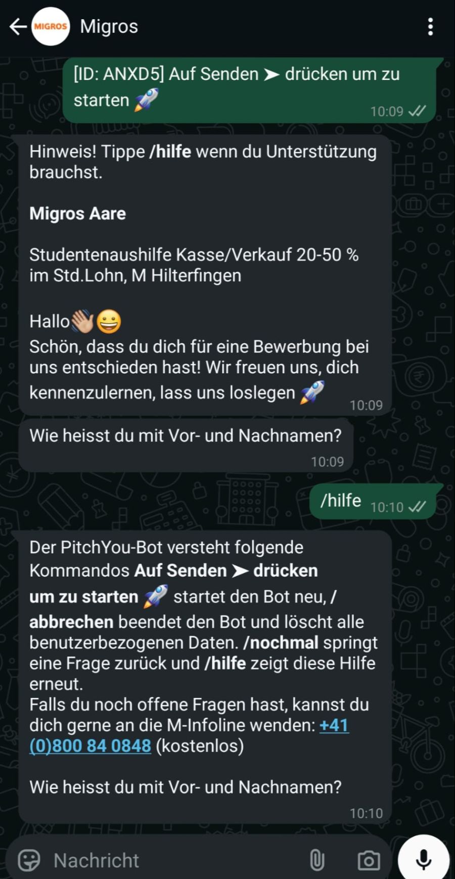 Bei Fragen kann man sich an die Infoline wenden.