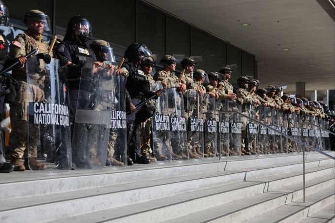 Die von Donald Trump aufgebotene Nationalgarde in Los Angeles. Los Angeles