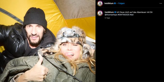 Heidi Klum und Thomas Hayo haben sich gemeinsam ein Zelt geteilt. thomas hayo