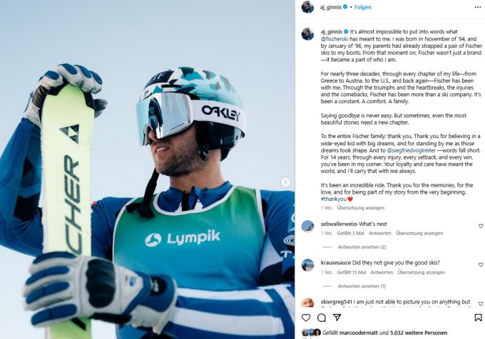 AJ Ginnis verabschiedet sich nach langer Zusammenarbeit von Fischer. AJ Ginnis