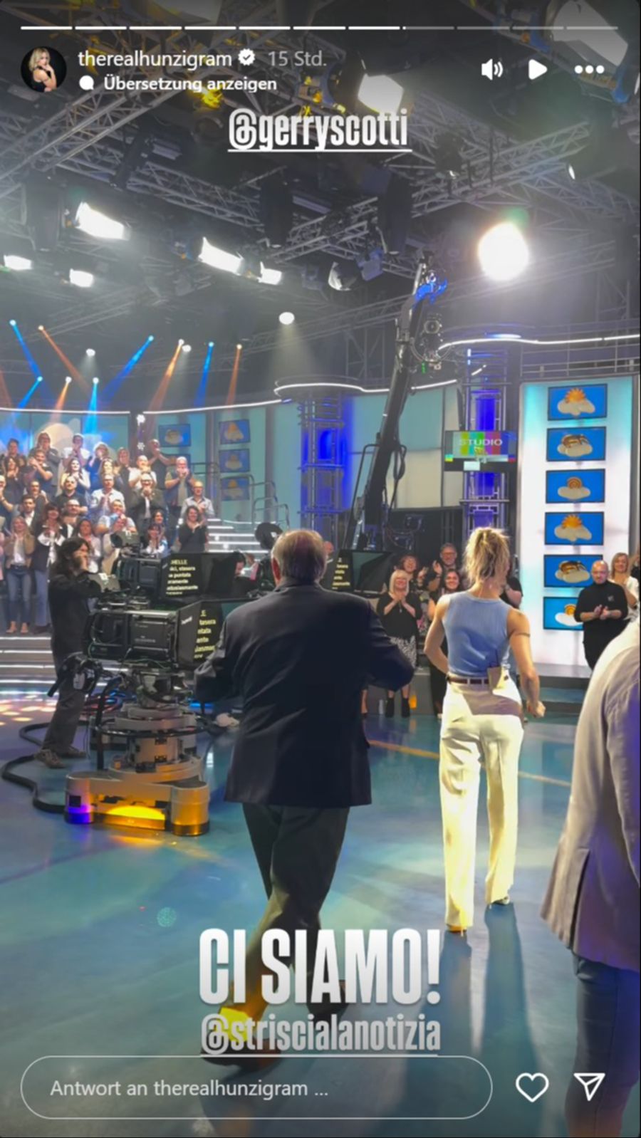 Stunden zuvor stand sie nocht für ihre italienische TV-Show vor der Kamera.