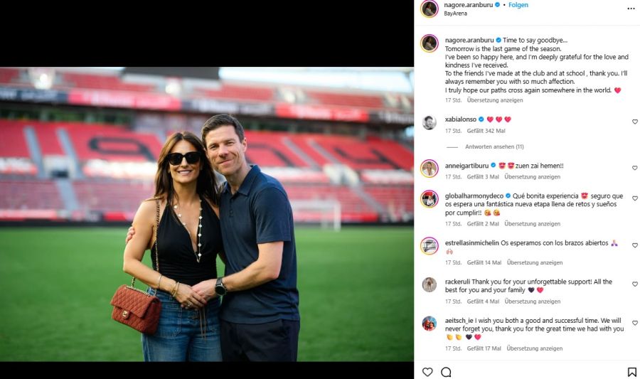 Nagore Aranburu verabschiedet sich via Instagram von Bayer Leverkusen.