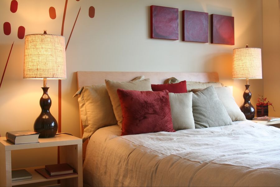 Bett, Kissen, Schlafzimmer