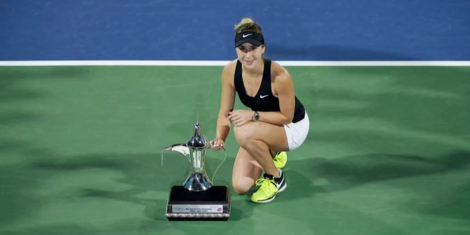 Belinda Bencic feiert ihren Sieg. Belinda Bencic