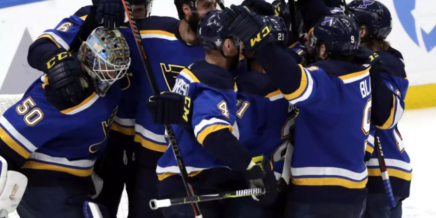 Die St. Louis Blues bejubeln ihren Einzug in den Stanley-Cup-Final