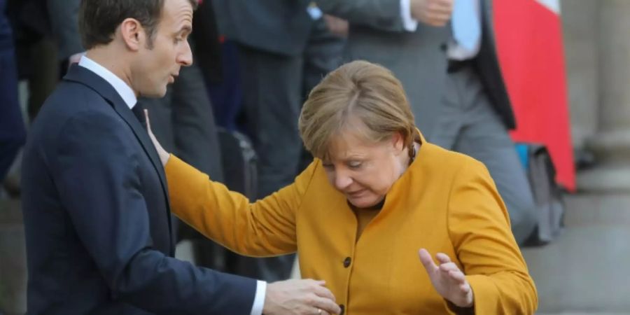 Zuweilen holprige Beziehung: Macron und Merkel in Paris