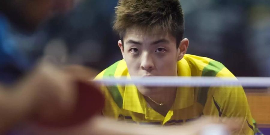 Der deutsche WM-Debütant Dang Qiu gewinnt sein erstes Spiell. Foto: Soeren Stache