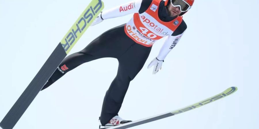 Sprang am Sonntag in Willingen auf Rang zwei: Markus Eisenbichler. Foto: Arne Dedert