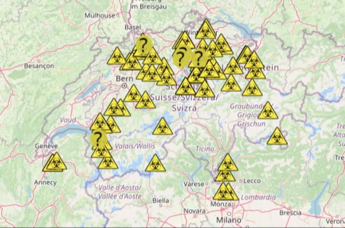 Eine Übersicht, wo sich die Schul-Corona-Cluster befinden. Die Fragezeichen symbolisieren die Cluster, die heute Montag gemeldet wurden. Übersicht Schulcluster