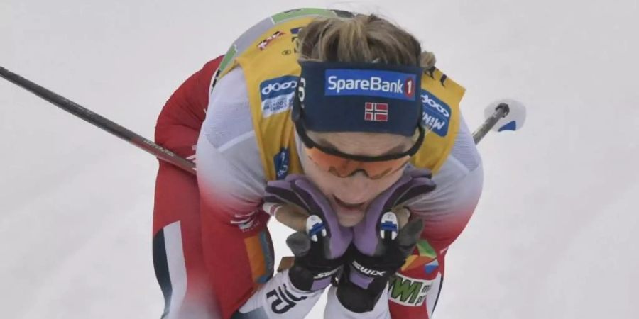 Therese Johaug gewann mit den Norwegerinnen die Staffel. Foto: Jussi Nukari/Lehtikuva/dpa