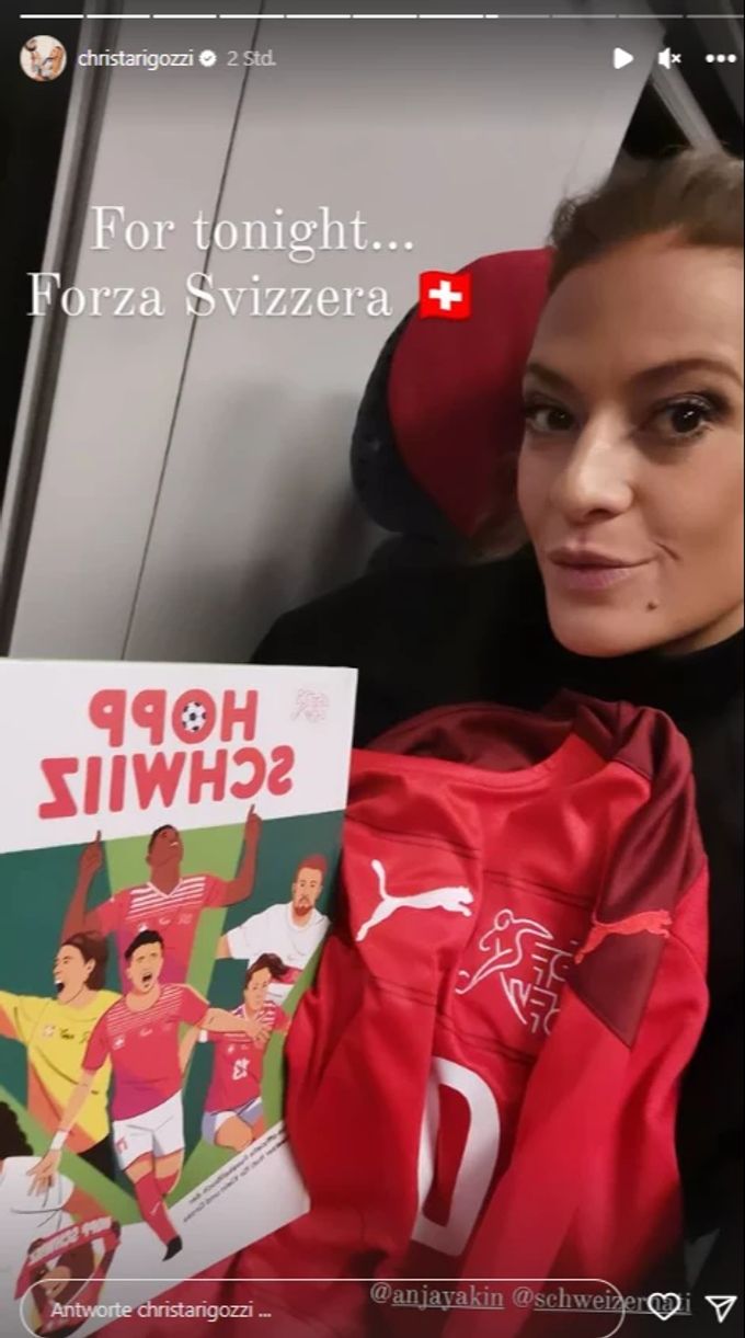 Christa Rigozzi wünscht der Schweizer Nati «heute Abend» viel Glück. Christa Rigozzi