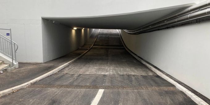 Die Badstrassenunterführung kurz vor der Freigabe. Strassenunterführung